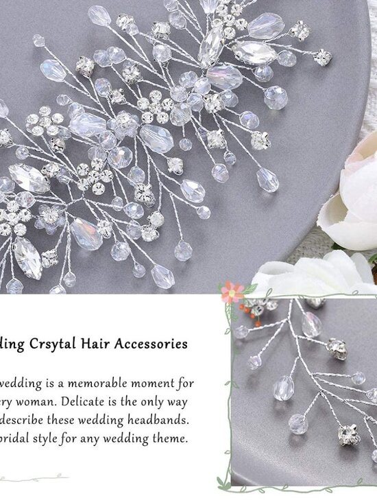 Crystal Bridal Hair Vine Wedding Headpiece main image 7